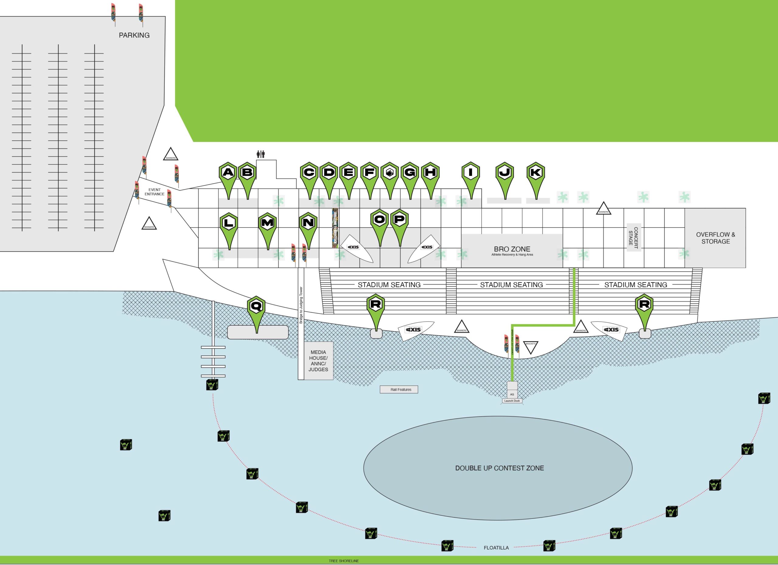 BROstock 2025 Site Map showing vendor village